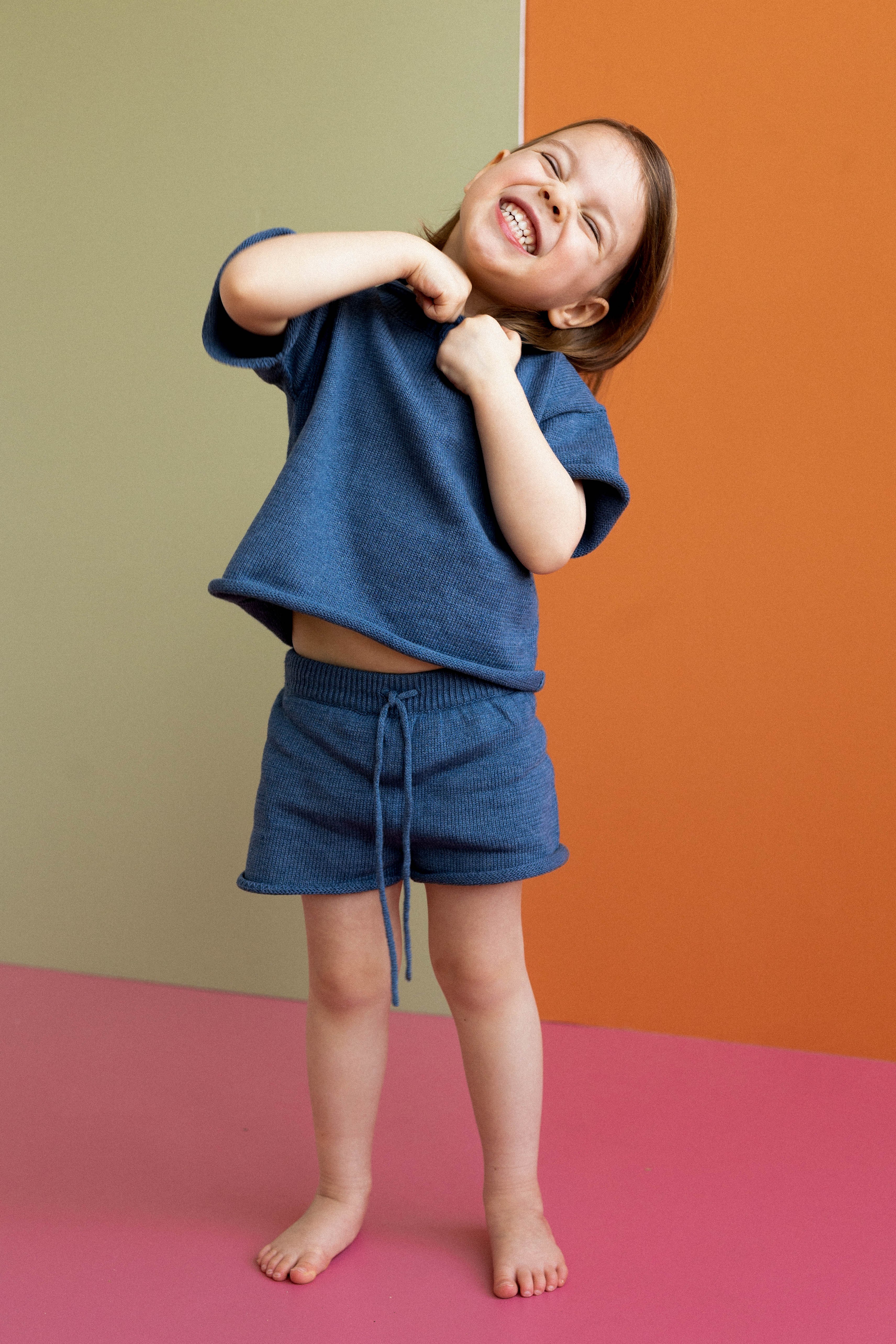 Ensemble 2 pièces en tricot de coton - DEEP SEA