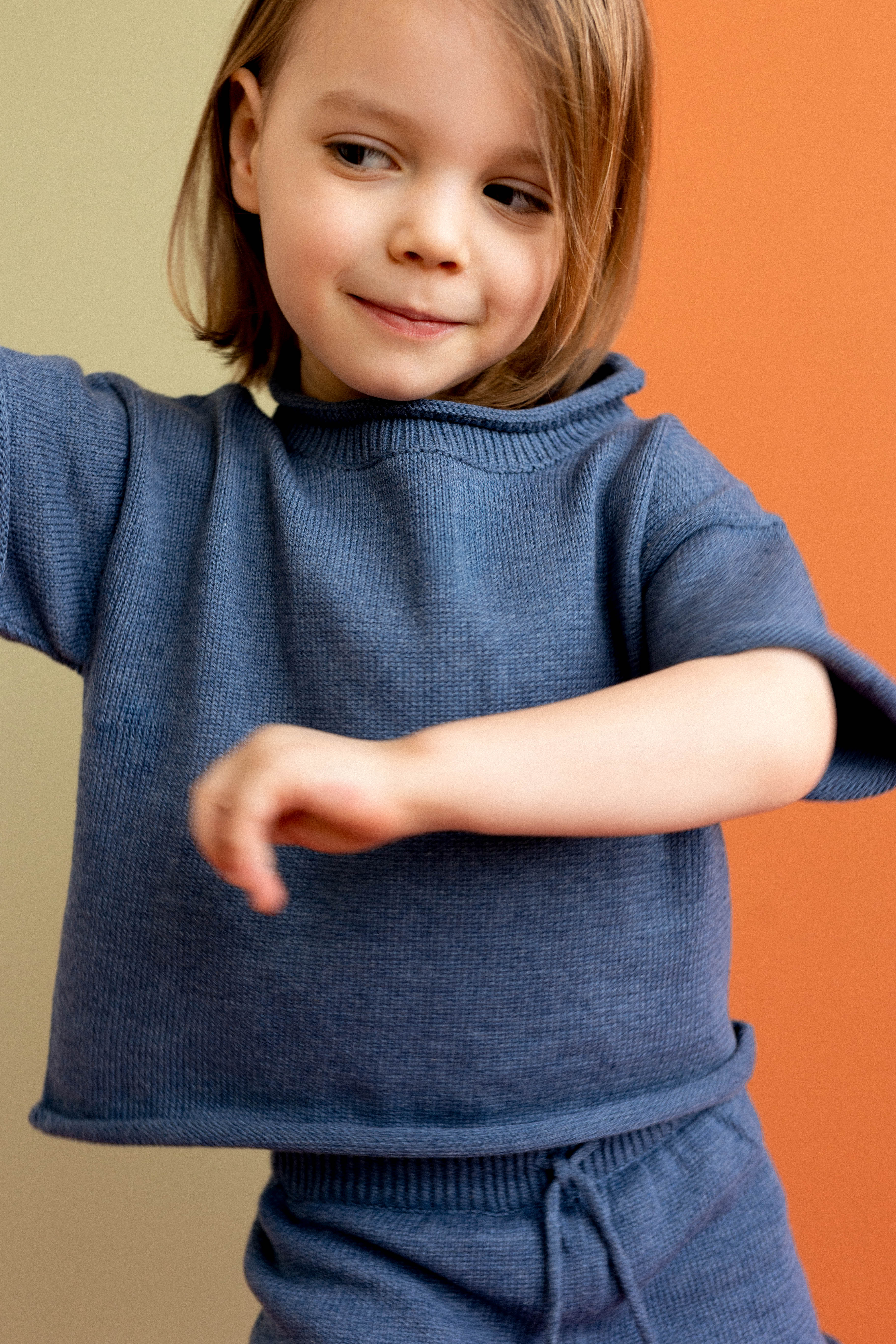 Ensemble 2 pièces en tricot de coton - DEEP SEA