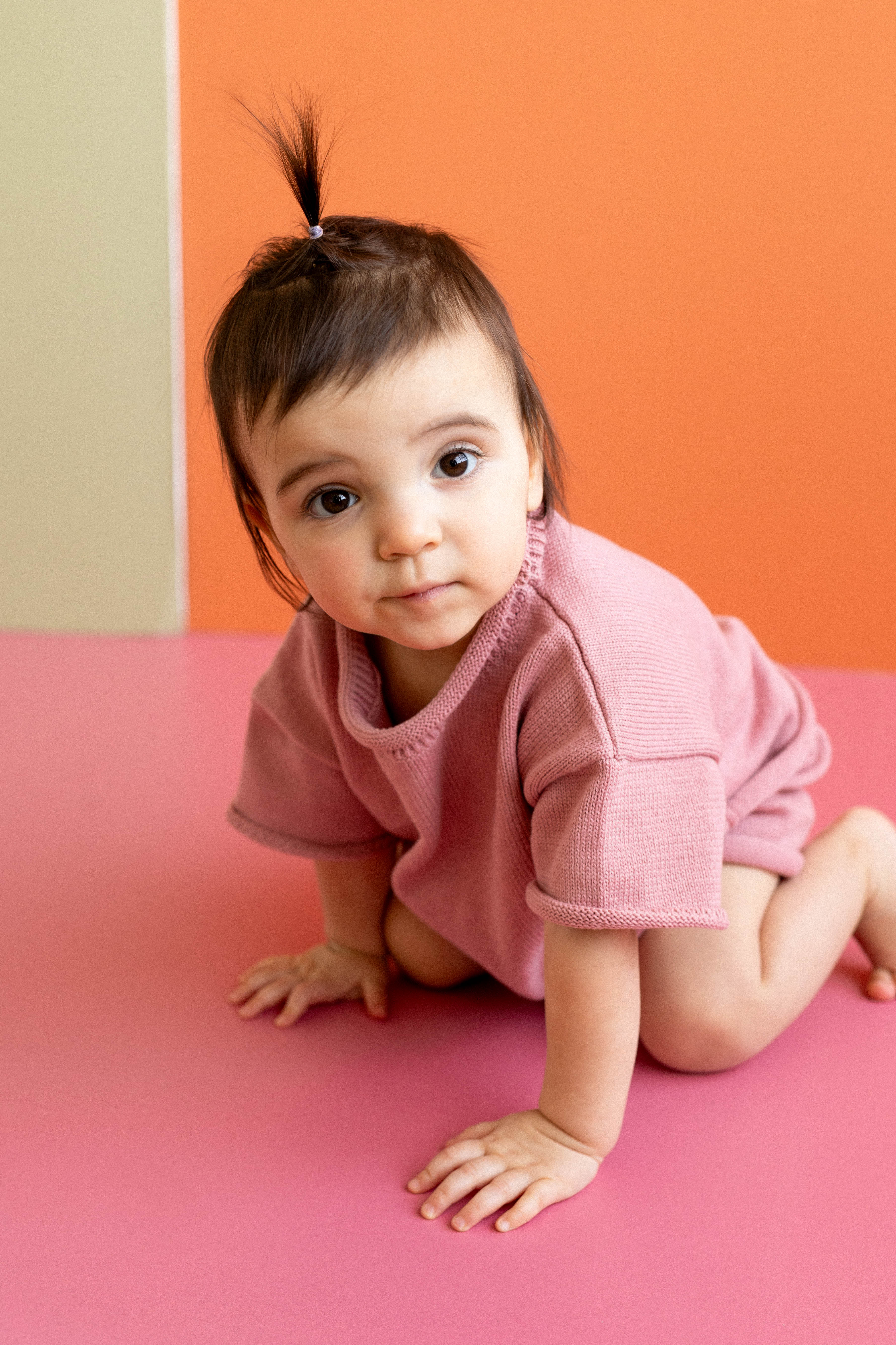 Ensemble 2 pièces en tricot de coton - BUBBLEGUM