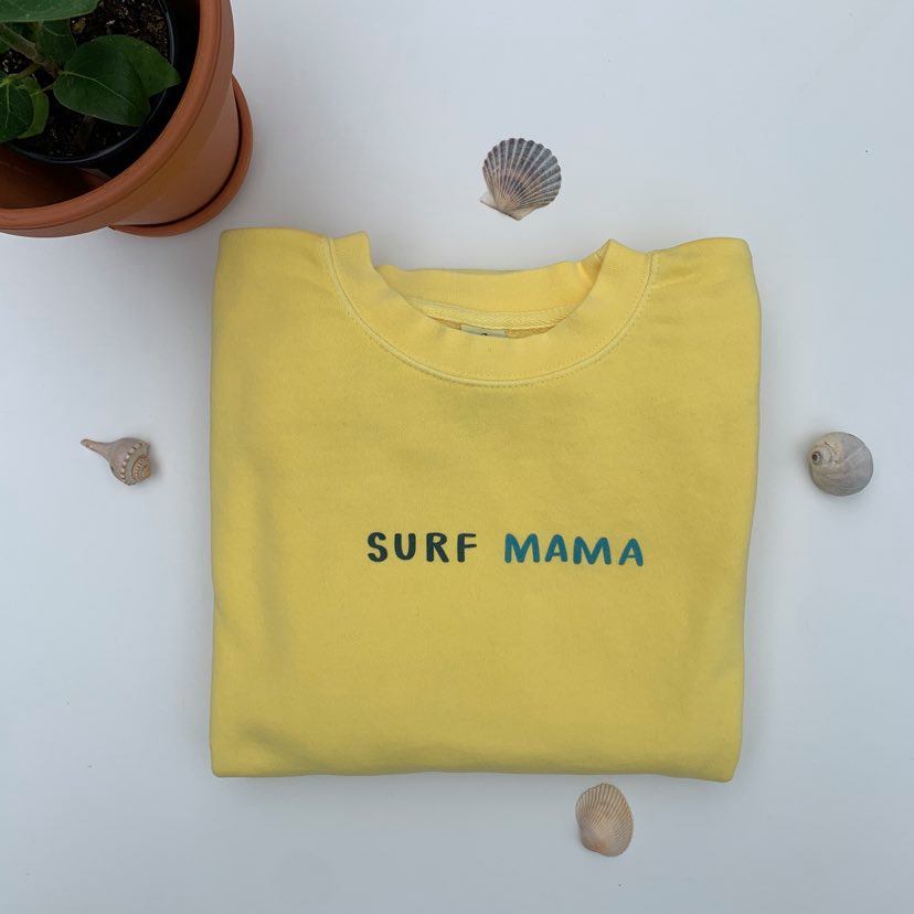 Crewneck femme SURF MAMA - jaune