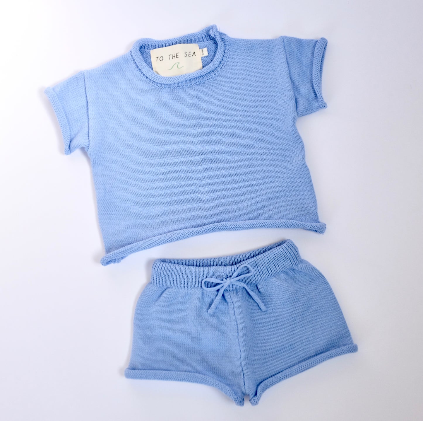 Ensemble 2 pièces en tricot de coton - OCEAN BLUE